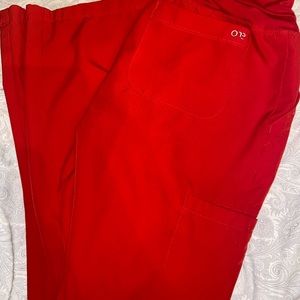 Red barco one scrub pants